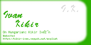 ivan kikir business card